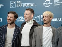 Lorenzo Richelmy and Enrico Inserra attend the ''Fino Alla Fine'' photocall during the 19th Rome Film Festival at Auditorium Parco Della Mus...