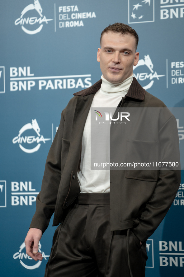 Enrico Inserra attends the ''Fino Alla Fine'' photocall during the 19th Rome Film Festival at Auditorium Parco Della Musica in Rome, Italy,...