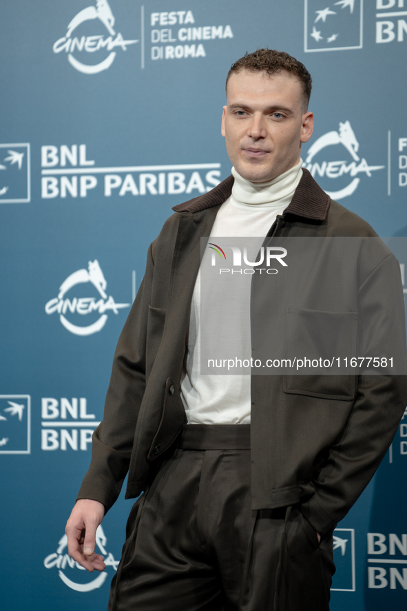 Enrico Inserra attends the ''Fino Alla Fine'' photocall during the 19th Rome Film Festival at Auditorium Parco Della Musica in Rome, Italy,...