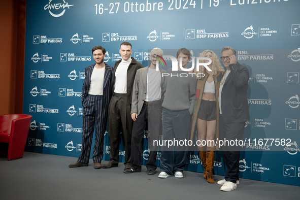 Lorenzo Richelmy, Enrico Inserra, Saul Nanni, Elena Kampouris, and Gabriele Muccino attend the ''Fino Alla Fine'' photocall during the 19th...