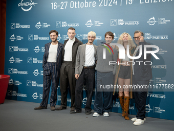 Lorenzo Richelmy, Enrico Inserra, Saul Nanni, Elena Kampouris, and Gabriele Muccino attend the ''Fino Alla Fine'' photocall during the 19th...