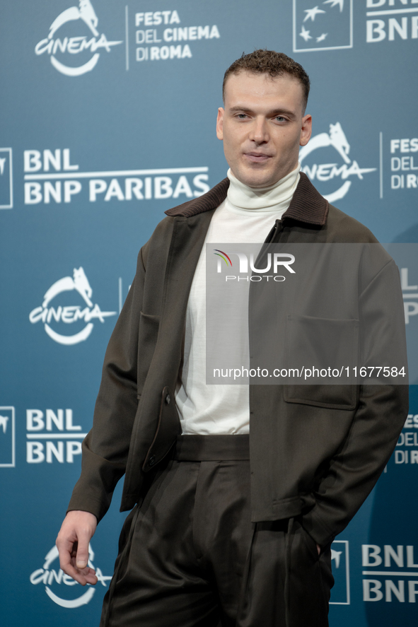 Enrico Inserra attends the ''Fino Alla Fine'' photocall during the 19th Rome Film Festival at Auditorium Parco Della Musica in Rome, Italy,...