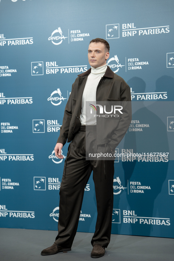 Enrico Inserra attends the ''Fino Alla Fine'' photocall during the 19th Rome Film Festival at Auditorium Parco Della Musica in Rome, Italy,...