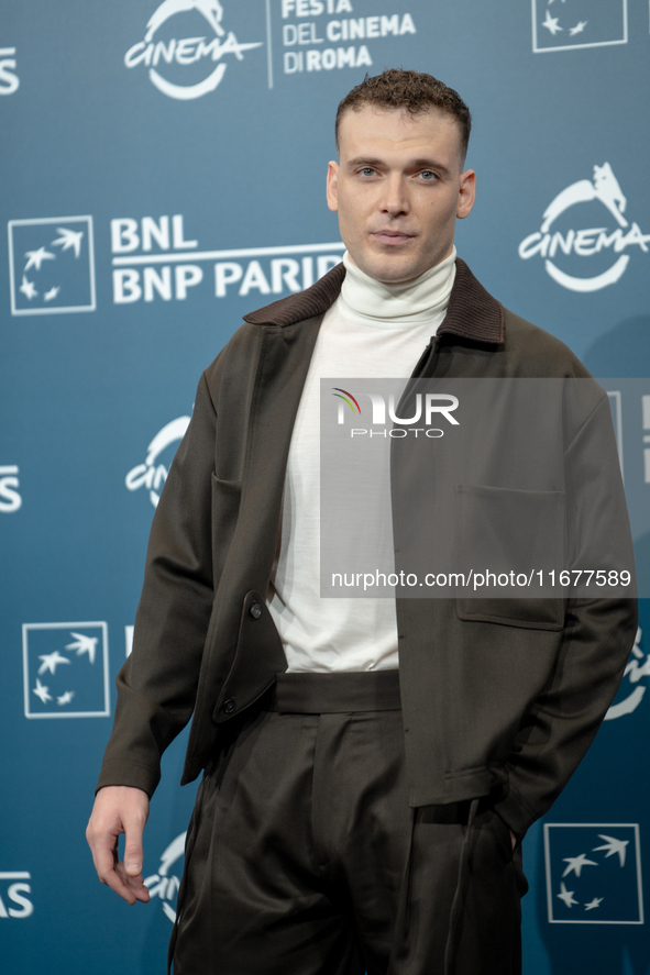 Enrico Inserra attends the ''Fino Alla Fine'' photocall during the 19th Rome Film Festival at Auditorium Parco Della Musica in Rome, Italy,...