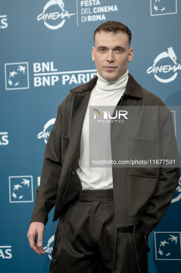 Enrico Inserra attends the ''Fino Alla Fine'' photocall during the 19th Rome Film Festival at Auditorium Parco Della Musica in Rome, Italy,...