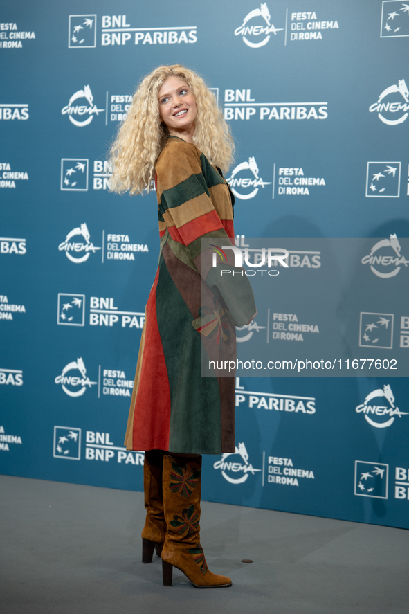 Elena Kampouris attends the ''Fino Alla Fine'' photocall during the 19th Rome Film Festival at Auditorium Parco Della Musica in Rome, Italy,...