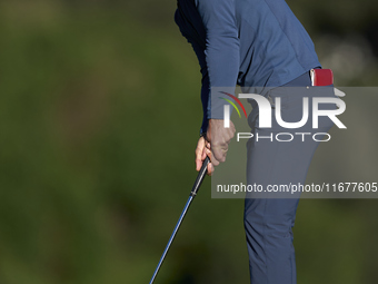 Thorbjorn Olesen of Denmark plays a shot on the 10th green on day two of the Estrella Damm N.A. Andalucia Masters 2024 at Real Club de Golf...