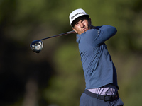 Thorbjorn Olesen of Denmark tees off on the 11th hole during the Estrella Damm N.A. Andalucia Masters 2024 at Real Club de Golf Sotogrande i...