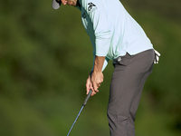 Rafa Cabrera Bello of Spain plays a shot on the 10th green during the Estrella Damm N.A. Andalucia Masters 2024 at Real Club de Golf Sotogra...