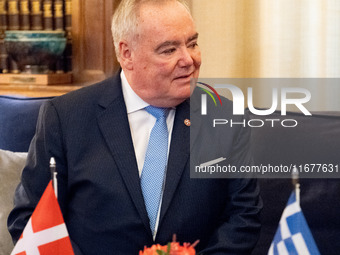 Grand Master and head of the Sovereign Military Order of Malta, Fra' John Timothy Dunlap, meets with the President of Greece, Katerina Sakel...