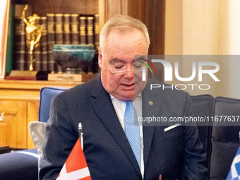 Grand Master and head of the Sovereign Military Order of Malta, Fra' John Timothy Dunlap, meets with the President of Greece, Katerina Sakel...