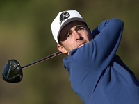 David Puig of Spain tees off on the 11th hole on day two of the Estrella Damm N.A. Andalucia Masters 2024 at Real Club de Golf Sotogrande in...