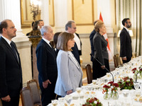 Grand Master and head of the Sovereign Military Order of Malta, Fra' John Timothy Dunlap (not pictured), and the President of Greece, Kateri...