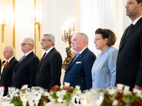 Grand Master and head of the Sovereign Military Order of Malta, Fra' John Timothy Dunlap, and the President of Greece, Katerina Sakellaropou...