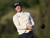 Niklas Norgaard of Denmark tees off on the 11th hole during the Estrella Damm N.A. Andalucia Masters 2024 at Real Club de Golf Sotogrande in...