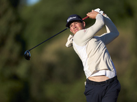 Niklas Norgaard of Denmark tees off on the 11th hole during the Estrella Damm N.A. Andalucia Masters 2024 at Real Club de Golf Sotogrande in...