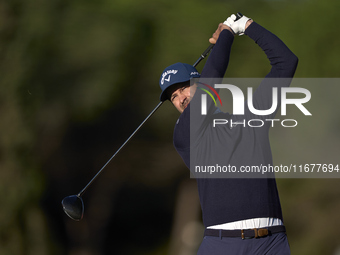 Jorge Campillo of Spain tees off on the 11th hole during the Estrella Damm N.A. Andalucia Masters 2024 at Real Club de Golf Sotogrande in Sa...