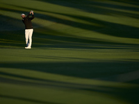 Matthew Baldwin of England plays his second shot on the 10th hole on day two of the Estrella Damm N.A. Andalucia Masters 2024 at Real Club d...