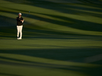 Matthew Baldwin of England plays his second shot on the 10th hole on day two of the Estrella Damm N.A. Andalucia Masters 2024 at Real Club d...