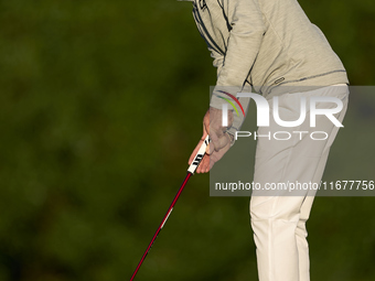 Julien Guerrier of France plays a shot on the 10th green during the Estrella Damm N.A. Andalucia Masters 2024 at Real Club de Golf Sotogrand...