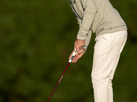 Julien Guerrier of France plays a shot on the 10th green during the Estrella Damm N.A. Andalucia Masters 2024 at Real Club de Golf Sotogrand...