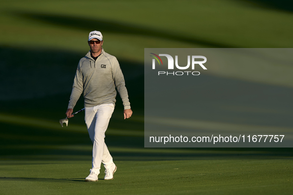 Julien Guerrier of France walks on the 10th hole during the Estrella Damm N.A. Andalucia Masters 2024 at Real Club de Golf Sotogrande in San...