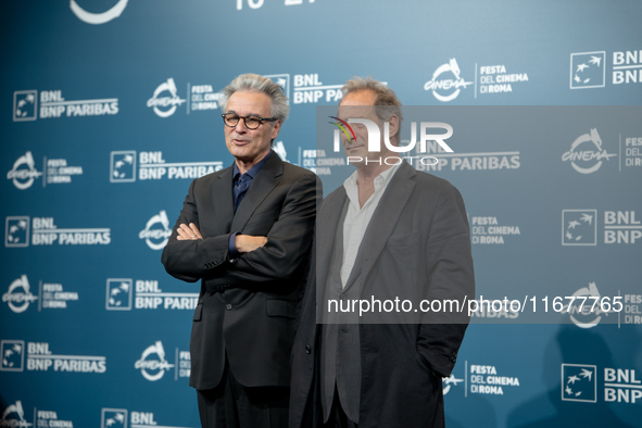 Gilles Bourdos and Vincent Lindon attend the ''Le Choix de Joseph Cross'' photocall during the 19th Rome Film Festival at Auditorium Parco D...