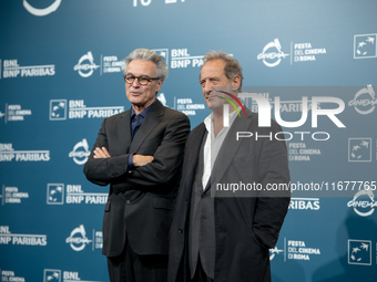 Gilles Bourdos and Vincent Lindon attend the ''Le Choix de Joseph Cross'' photocall during the 19th Rome Film Festival at Auditorium Parco D...