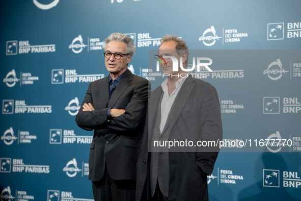 Gilles Bourdos and Vincent Lindon attend the ''Le Choix de Joseph Cross'' photocall during the 19th Rome Film Festival at Auditorium Parco D...