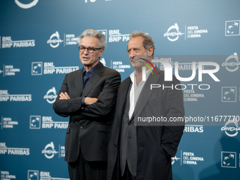 Gilles Bourdos and Vincent Lindon attend the ''Le Choix de Joseph Cross'' photocall during the 19th Rome Film Festival at Auditorium Parco D...