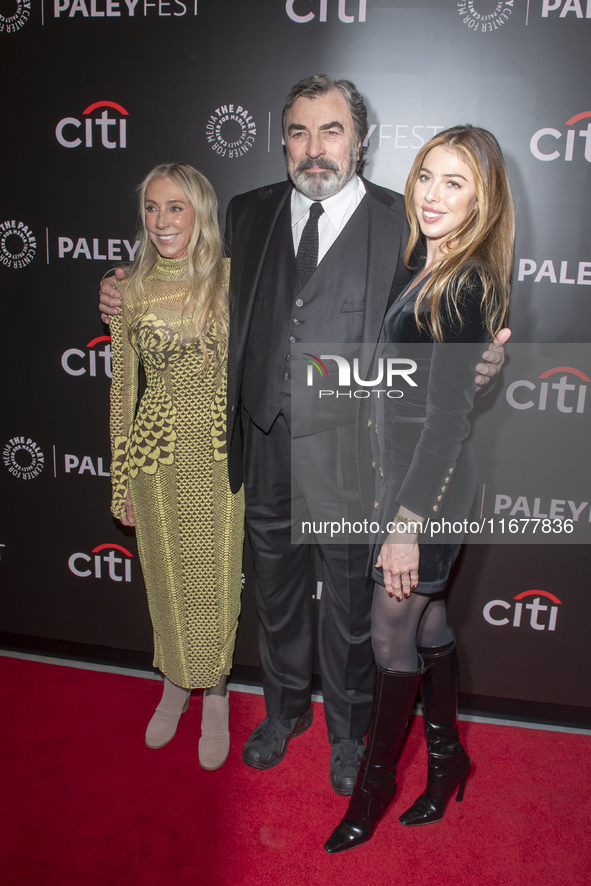 Jillie Mack, Tom Selleck, and daughter Hannah Selleck attend ''Blue Bloods'' during PaleyFest 2024 at The Paley Museum in New York City, USA...