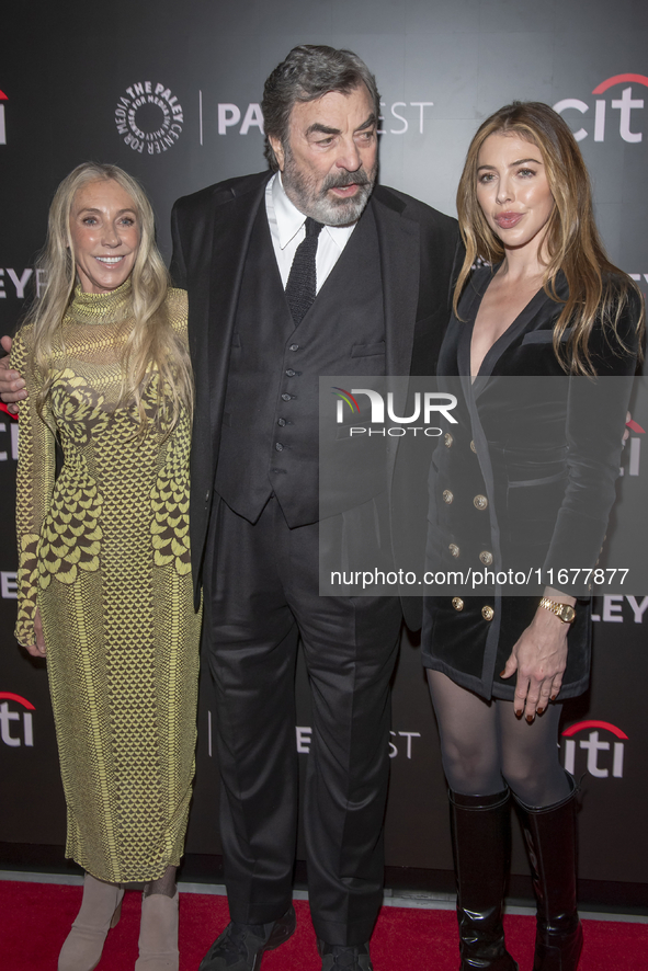 Jillie Mack, Tom Selleck, and daughter Hannah Selleck attend ''Blue Bloods'' during PaleyFest 2024 at The Paley Museum in New York City, USA...