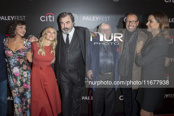 Marisa Ramirez, Vanessa Ray, Tom Selleck, Len Cariou, Donnie Wahlberg, and Bridget Moynahan attend ''Blue Bloods'' during PaleyFest 2024 at...