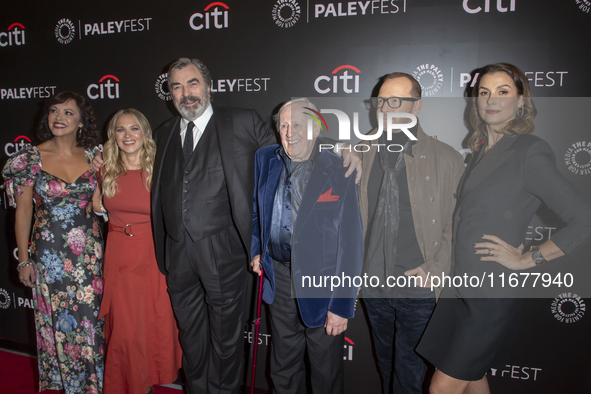 Marisa Ramirez, Vanessa Ray, Tom Selleck, Len Cariou, Donnie Wahlberg, and Bridget Moynahan attend ''Blue Bloods'' during PaleyFest 2024 at...