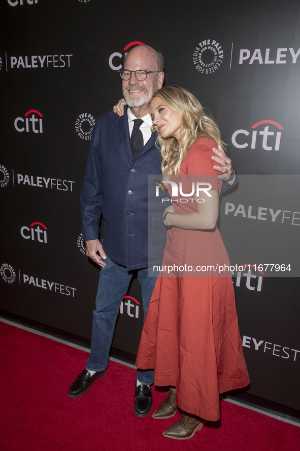 Kevin Wade, showrunner and executive producer, and Vanessa Ray attend ''Blue Bloods'' during PaleyFest 2024 at The Paley Museum in New York...