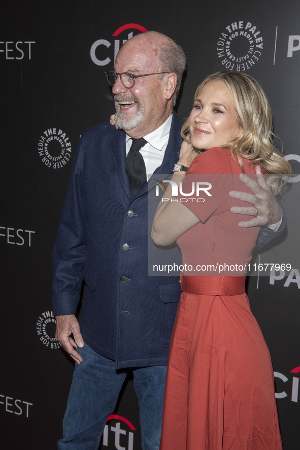 Kevin Wade, showrunner and executive producer, and Vanessa Ray attend ''Blue Bloods'' during PaleyFest 2024 at The Paley Museum in New York...