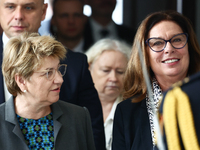 President of Switzerland Viola Amherd and Marshal of the Senate Malgorzata Kidawa-Blonska during their meeting at Polish Parliament in Warsa...