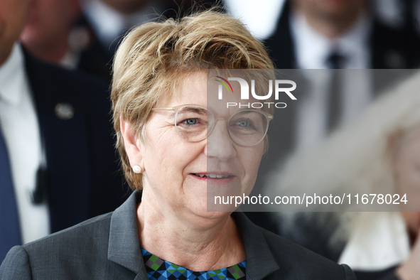 President of Switzerland Viola Amherd before her meeting with Marshal of the Senate Malgorzata Kidawa-Blonska at Polish Parliament in Warsaw...