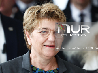 President of Switzerland Viola Amherd before her meeting with Marshal of the Senate Malgorzata Kidawa-Blonska at Polish Parliament in Warsaw...