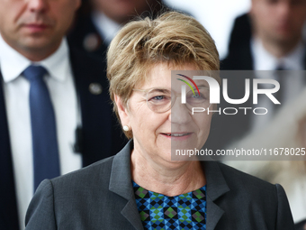 President of Switzerland Viola Amherd before her meeting with Marshal of the Senate Malgorzata Kidawa-Blonska at Polish Parliament in Warsaw...