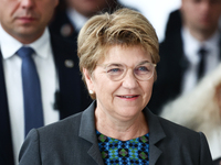 President of Switzerland Viola Amherd before her meeting with Marshal of the Senate Malgorzata Kidawa-Blonska at Polish Parliament in Warsaw...