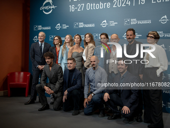 The cast attends the ''Avetrana - Qui Non E Hollywood'' photocall during the 19th Rome Film Festival at Auditorium Parco Della Musica in Rom...