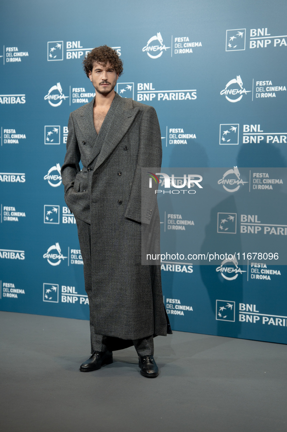 Giancarlo Commare attends the ''Avetrana - Qui Non E Hollywood'' photocall during the 19th Rome Film Festival at Auditorium Parco Della Musi...