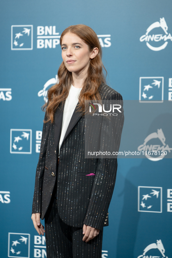 Valentina Romani attends the ''Mike'' photocall during the 19th Rome Film Festival at Auditorium Parco Della Musica in Rome, Italy, on Octob...