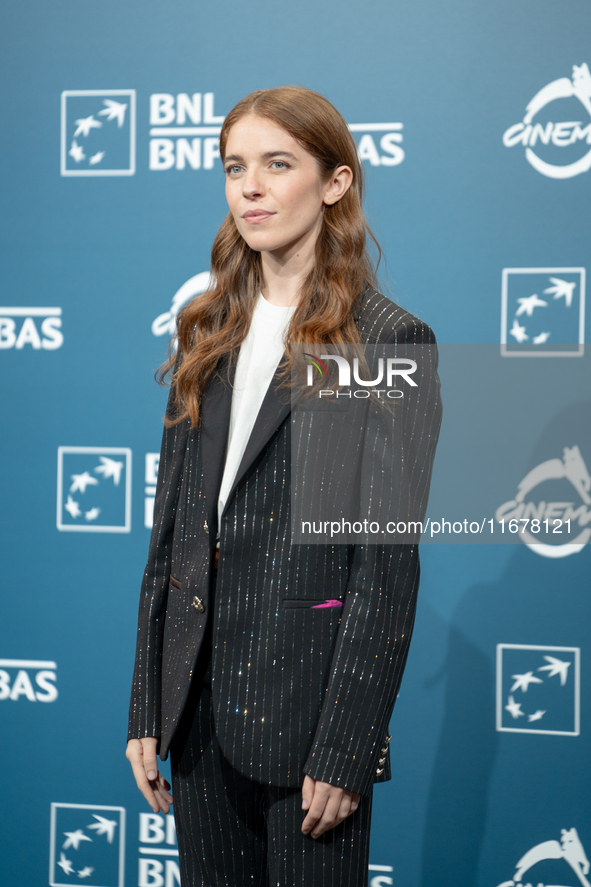 Valentina Romani attends the ''Mike'' photocall during the 19th Rome Film Festival at Auditorium Parco Della Musica in Rome, Italy, on Octob...