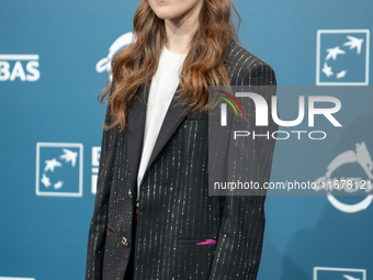 Valentina Romani attends the ''Mike'' photocall during the 19th Rome Film Festival at Auditorium Parco Della Musica in Rome, Italy, on Octob...