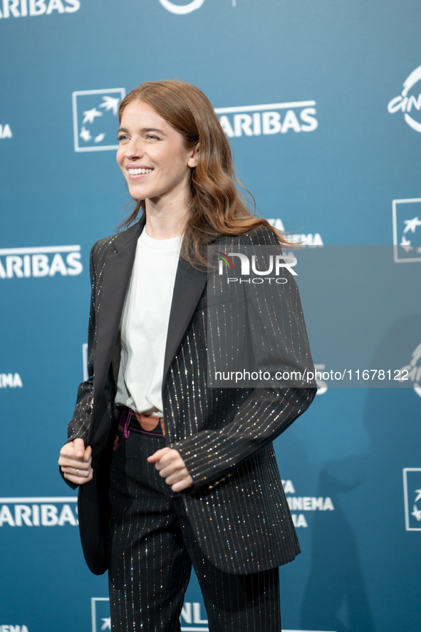 Valentina Romani attends the ''Mike'' photocall during the 19th Rome Film Festival at Auditorium Parco Della Musica in Rome, Italy, on Octob...