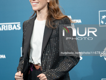 Valentina Romani attends the ''Mike'' photocall during the 19th Rome Film Festival at Auditorium Parco Della Musica in Rome, Italy, on Octob...