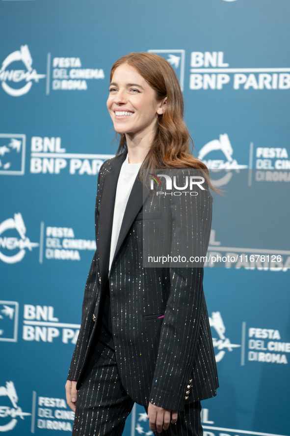 Valentina Romani attends the ''Mike'' photocall during the 19th Rome Film Festival at Auditorium Parco Della Musica in Rome, Italy, on Octob...