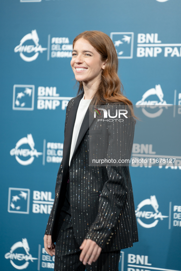 Valentina Romani attends the ''Mike'' photocall during the 19th Rome Film Festival at Auditorium Parco Della Musica in Rome, Italy, on Octob...